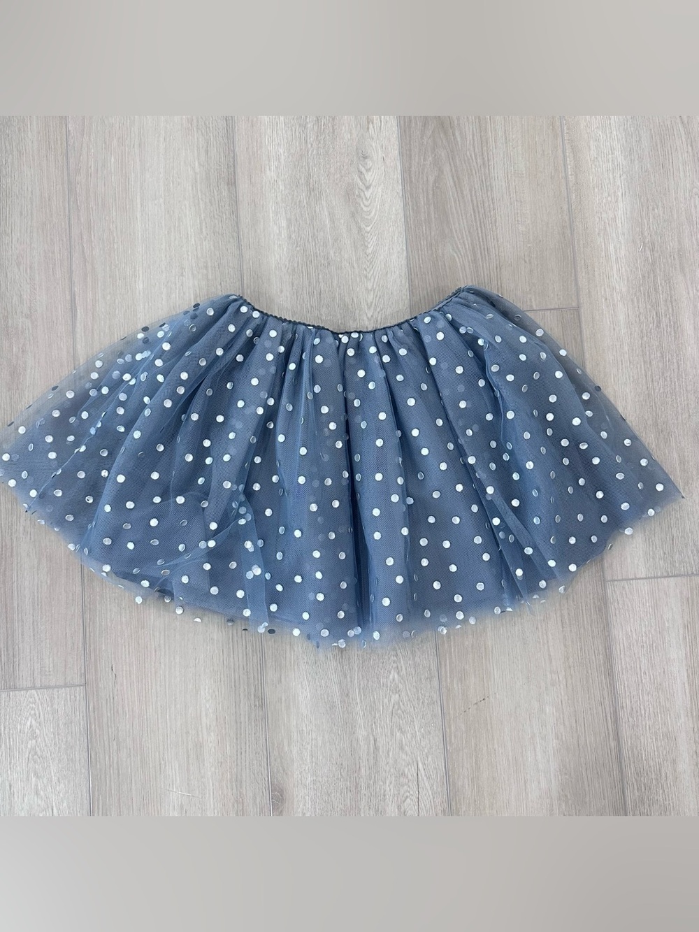 Bonpoint tulle skirt girls size 8 grey polka dot